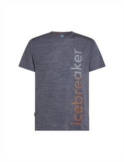 Icebreaker Men's Merino Blend 125 Cool-Lite Sphere SS Tee IB Vertical - Midnight Navy Heather - Kortærmet uldtrøje